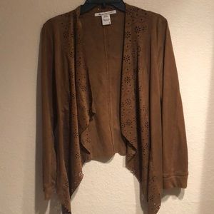 Brown faux suede jacket